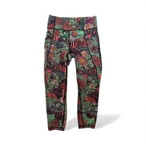 Lululemon 7/8 flower leggings with pockets VGUC size 6